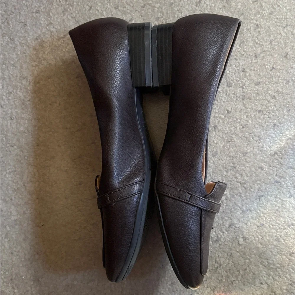 Life Stride Dark Brown Faux Leather “Catalina” Loafers-Size 9W